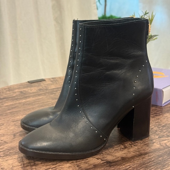 All Saints Black Ankle Boots Timeless Chelsea Style - Picture 1 of 5